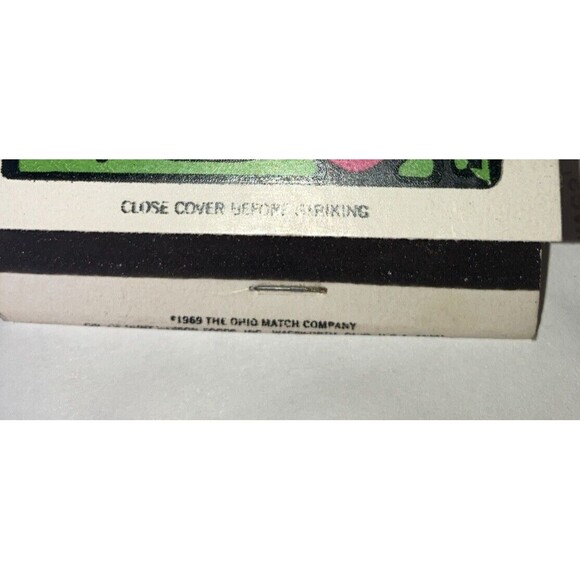 Vtg 1969 Matchbook Ohio Match Company Purple Tip Matches Unused  Peter Max Look - Picture 2 of 4